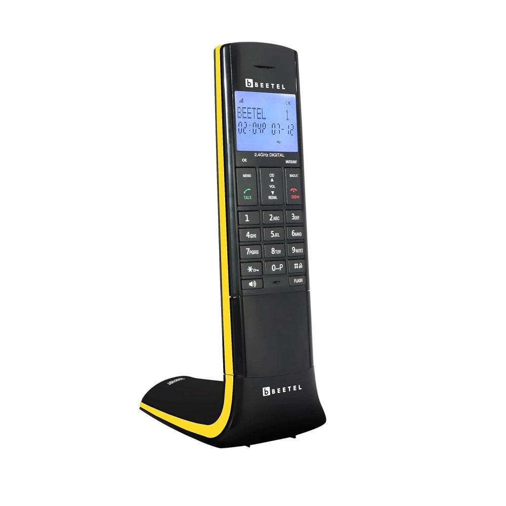 Beetel Wireless Telephone Set X95 (Black/Yellow) view 2
